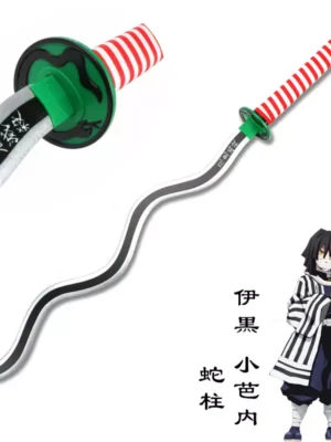 Demon Slayer obanoi igouru Cosplay Life Size Wooden Katana -95 cm